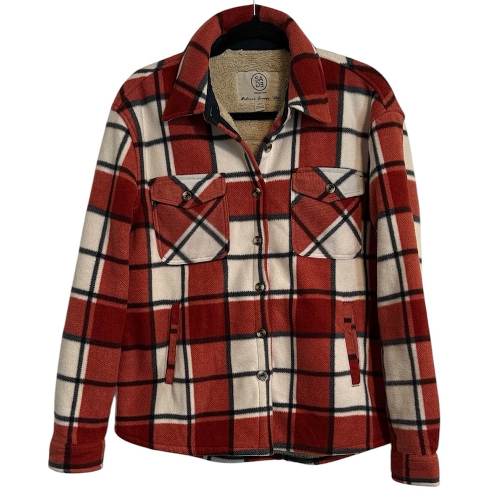 Sage Collective Checkered Fleece Lined Shacket